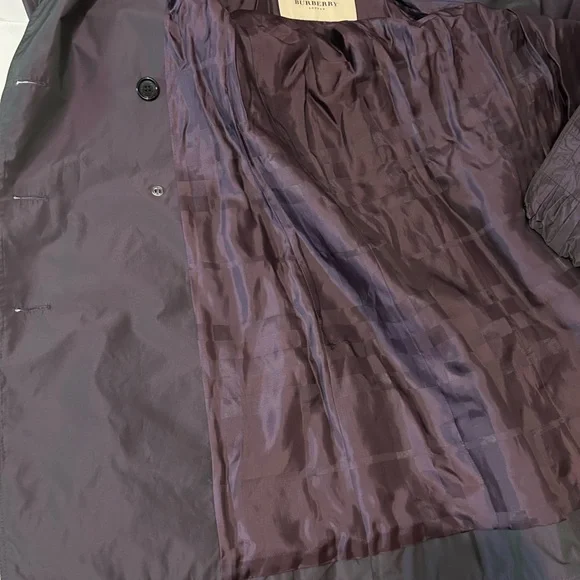 Burberry Purple Trench Coat with Pleated Hem